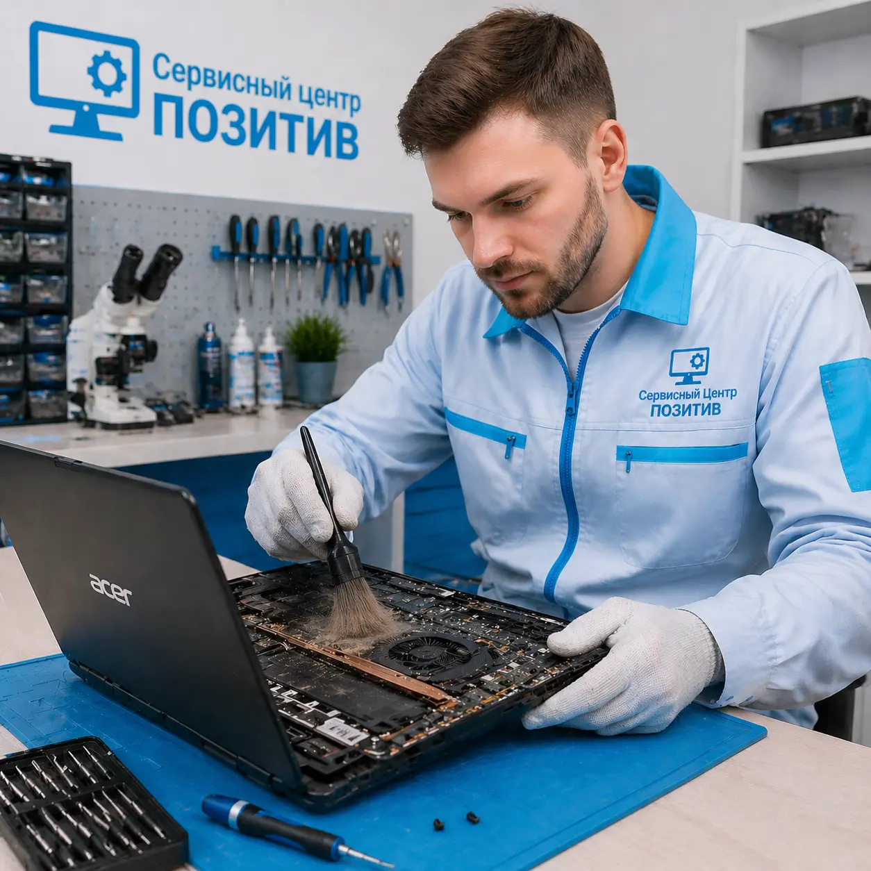 Чистка ноутбука Acer от пыли в Марусино | Замена термопасты