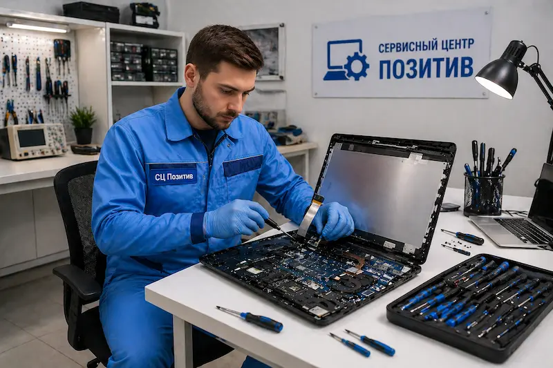 Замена шлейфа матрицы ноутбука в Марусино