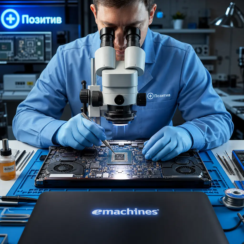 Замена видеокарты ноутбука Emachines в Марусино