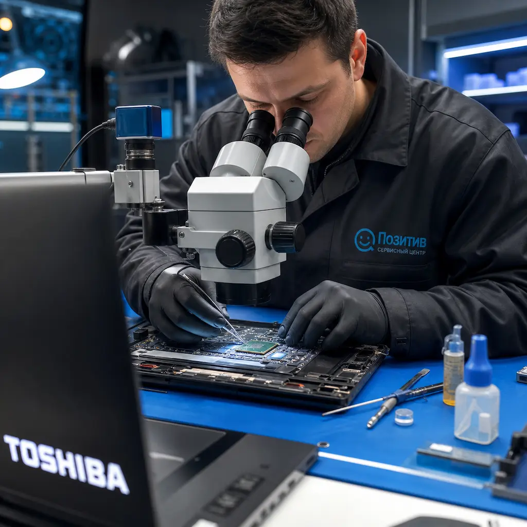 Замена видеокарты ноутбука Toshiba в Марусино