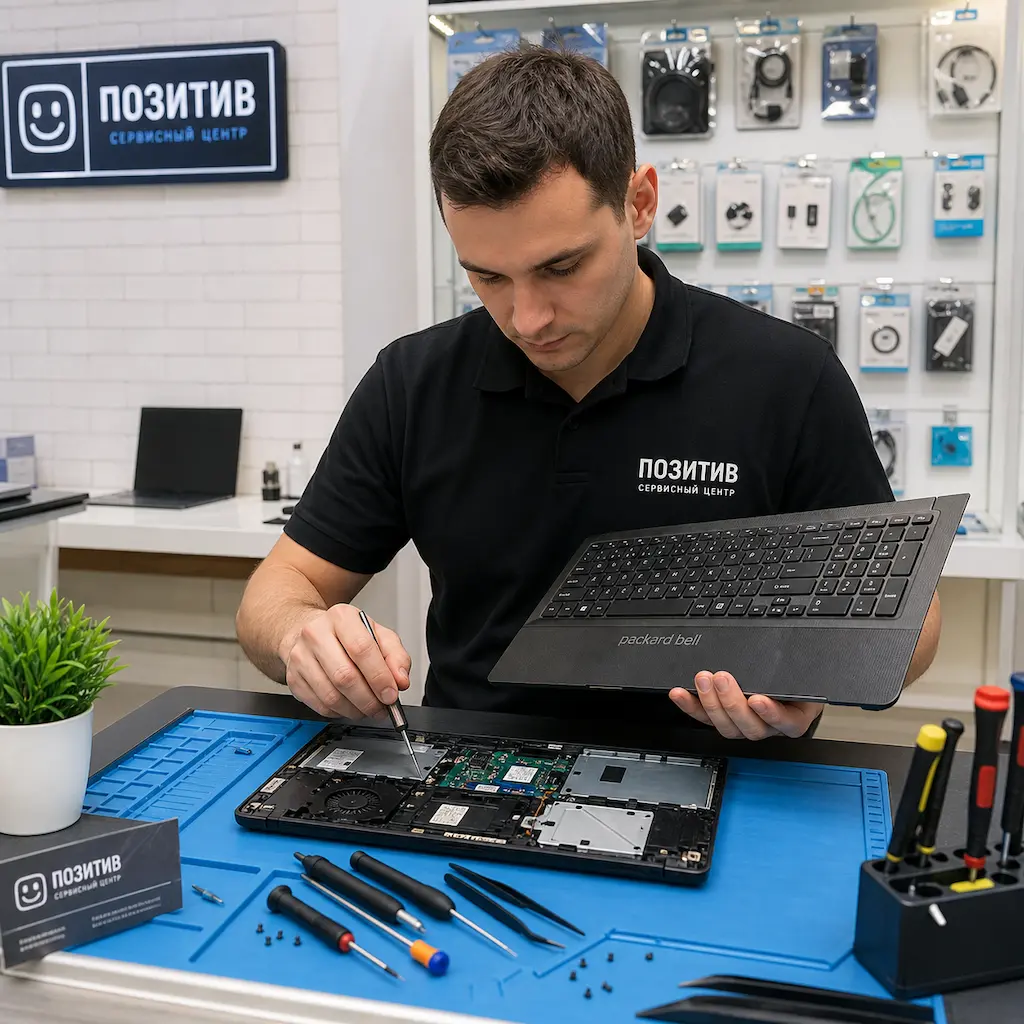 заменить клавиатуру на ноутбуке Packard Bell в Марусино