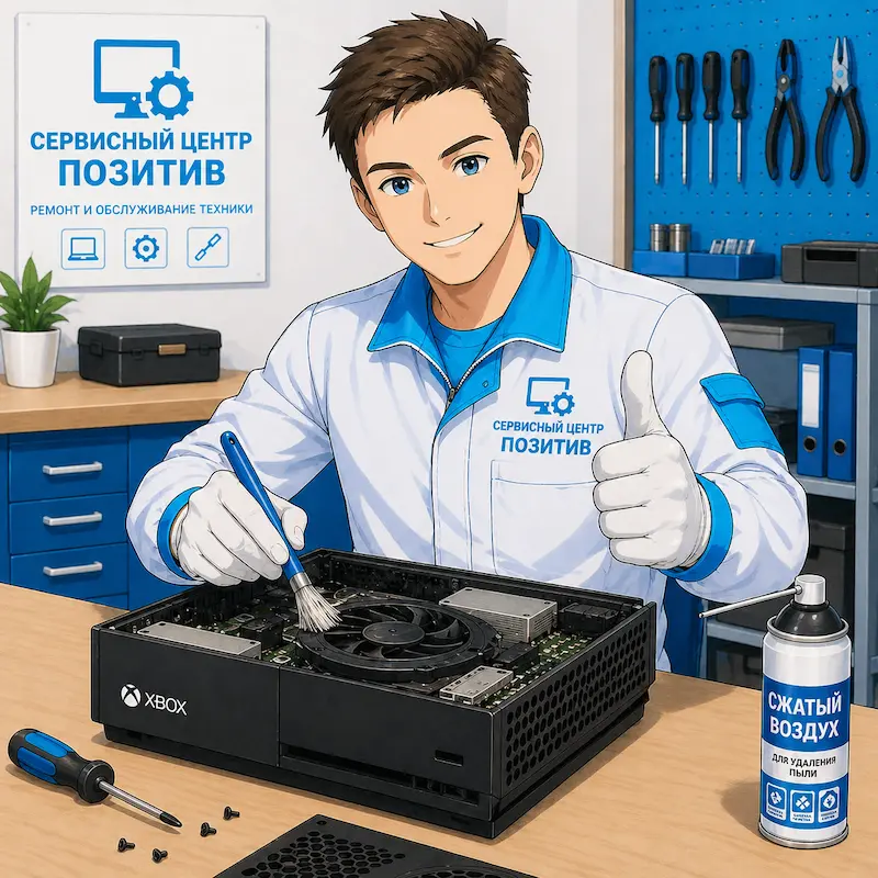 Чистка игровой приставки от пыли в Марусино | Замена термопасты