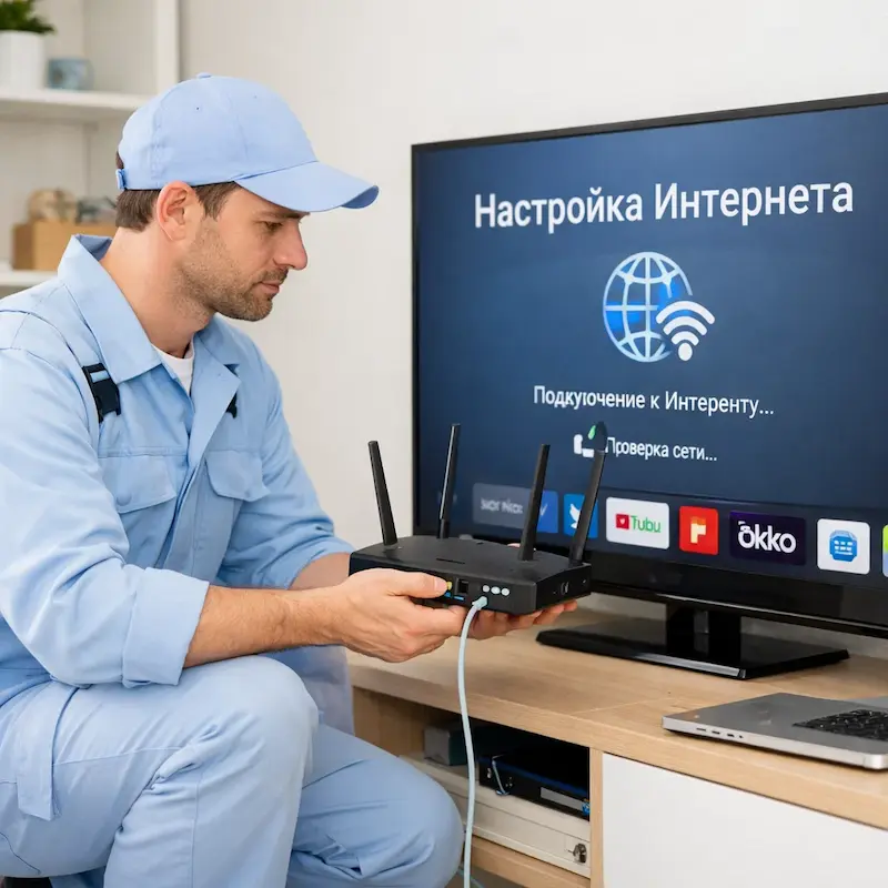 Настройка интернета на телевизоре в Марусино
