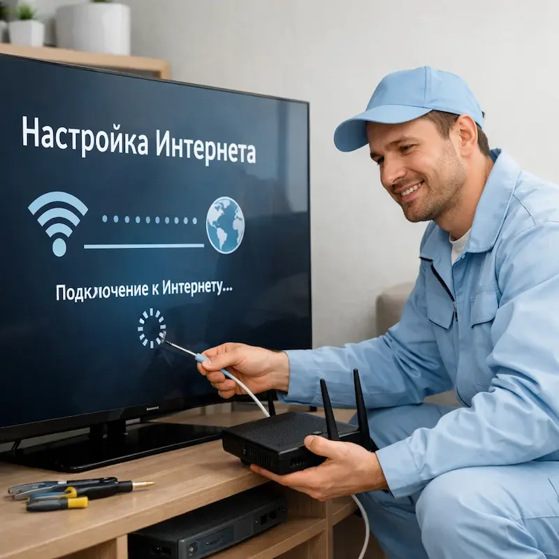 Настройка интернета на ТВ в Марусино