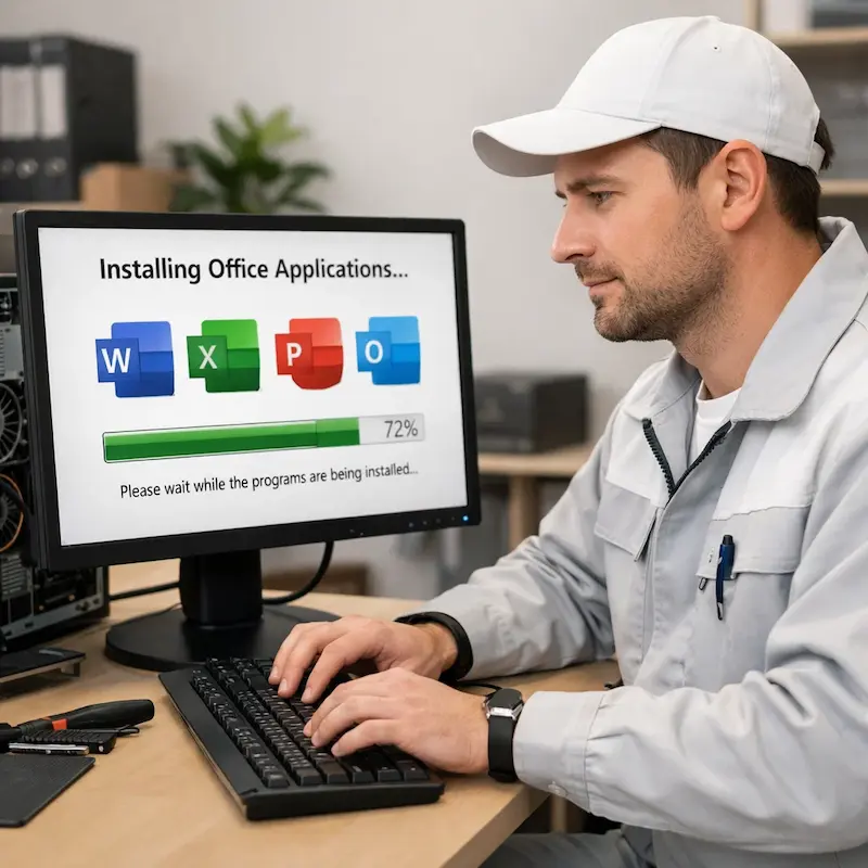 установка офисных программ на компьютер в Марусино