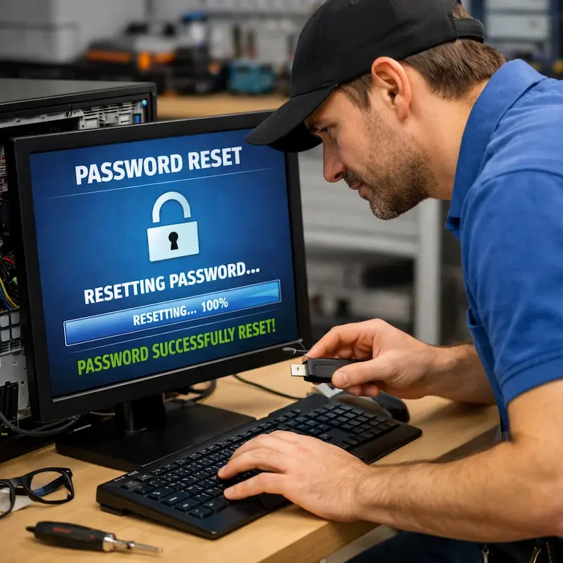 Сброс пароля от компьютера в Марусино