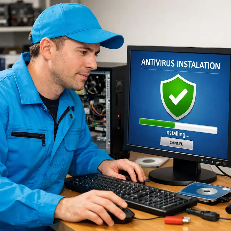 Установка антивируса на ноутбук в Марусино