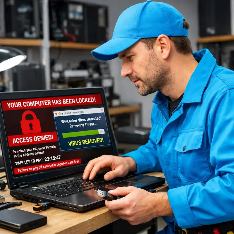 Поможем разблокировать компьютер и ноутбук в Марусино